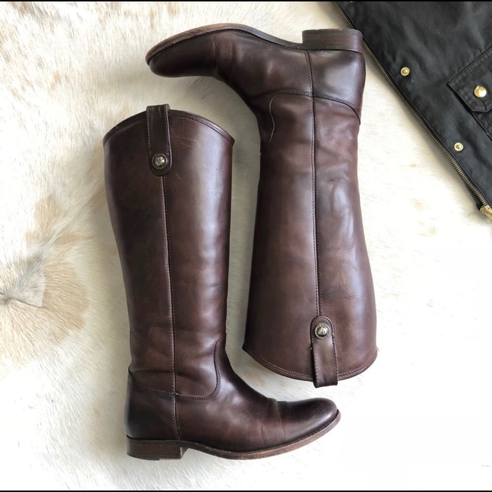 Frye Melissa Button Riding Boot-Chocolate-Size 8
